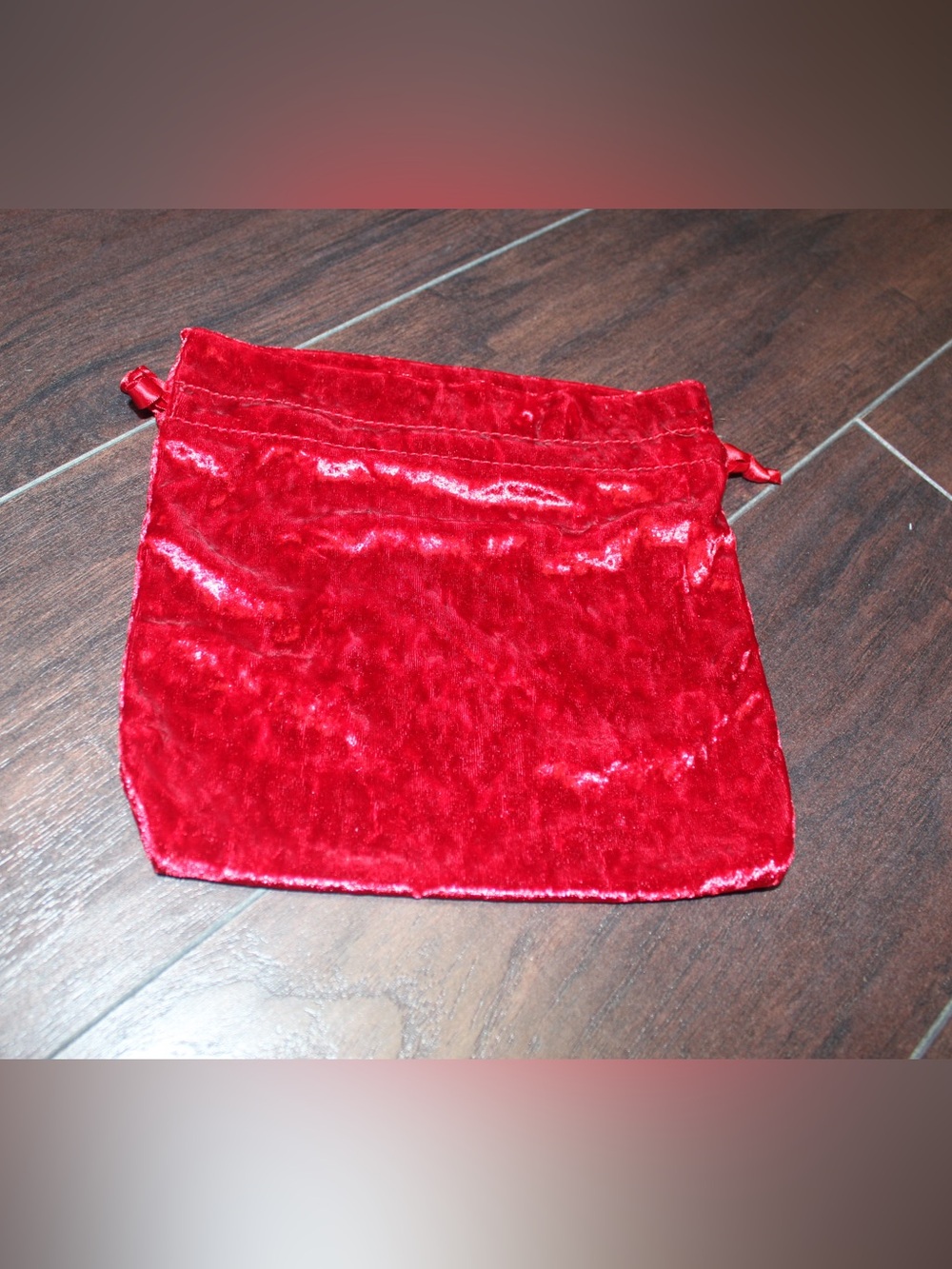 Red Velvet Drawstring Pouch - Picture 4 of 5